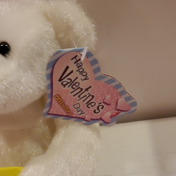 Valentines Day Teddy Bear Cupid w Bow & Arrow White Stuffed Plush - Picture 4 of 5